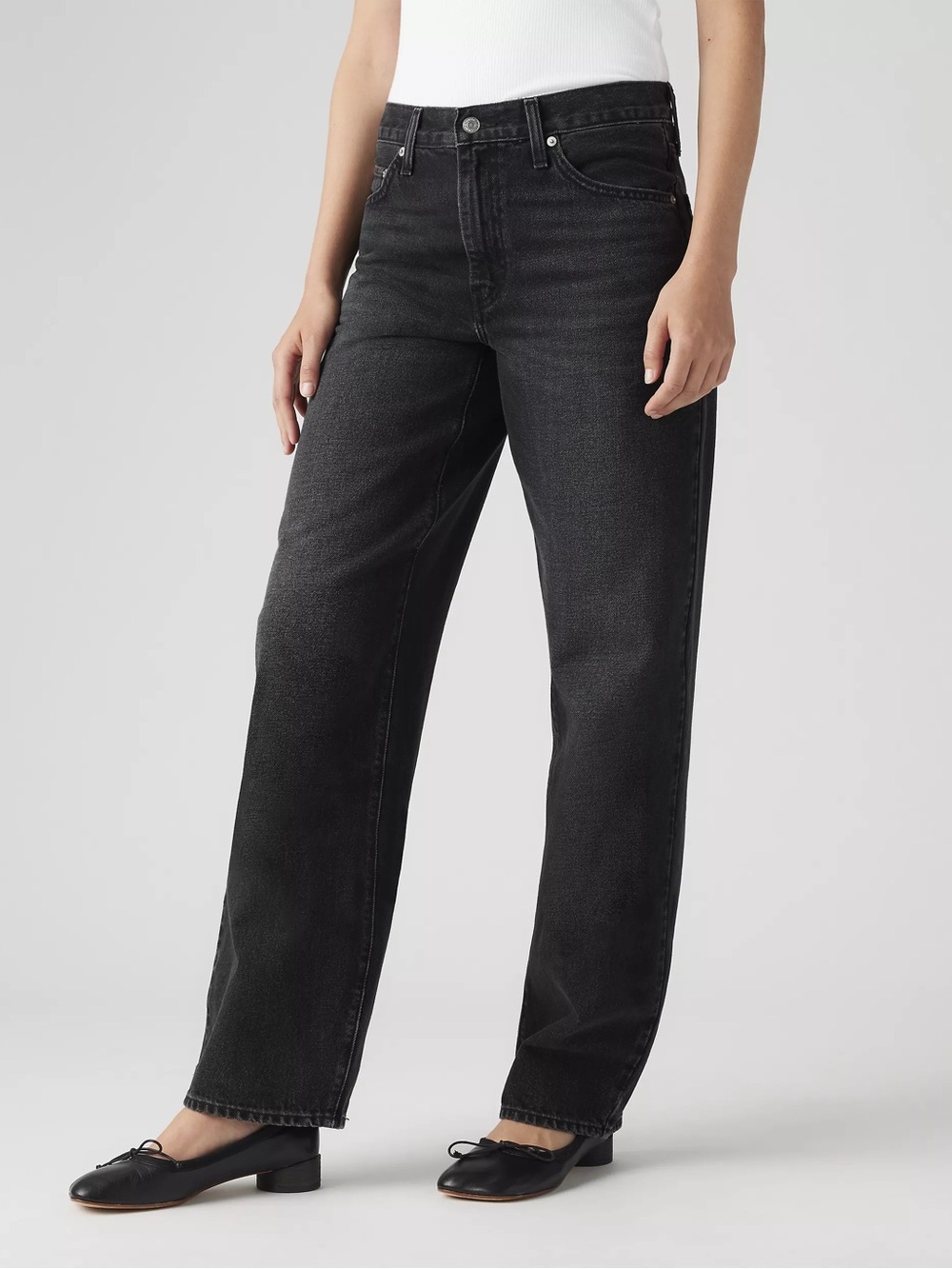 Levi’s baggy dad size 24 Women's High-Rise Straight Leg Jeans - Black Wash